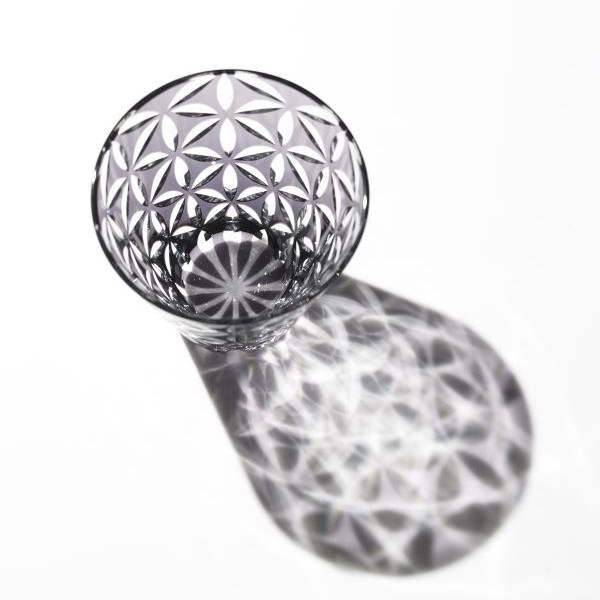 Edo Kiriko, Verre multifonctionne, motif de feuilles de chanvre, Hanasho, Ø 9.0 × H 9.0 cm, Artisanat traditionnel de Tokyo, fait main