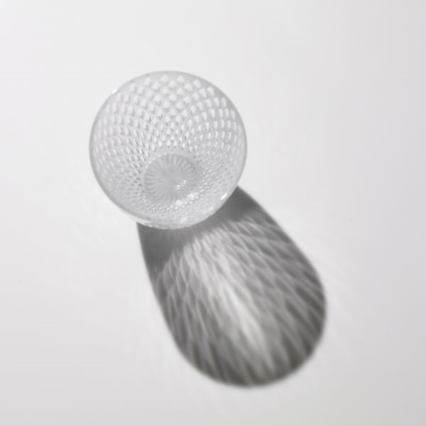 Edo Kiriko, Ensemble de deux verres Edo Kiriko - Petite taille, motif de grains de riz alignés, noir et blanc, Hanasho, Ø3.0×H5.0cm, Artisanat traditionnel de Tokyo, fait main		