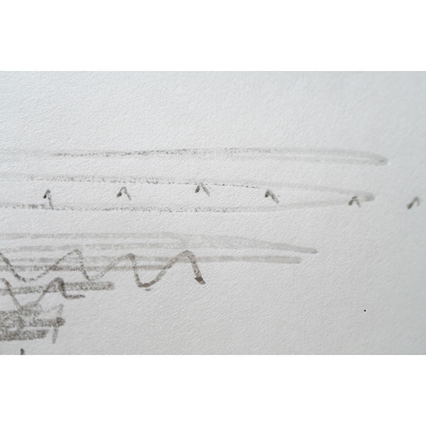 Croquis par Kengo Kuma　“Yusuhara Wooden Bridge Museum : gallery over the clouds”　encadrement