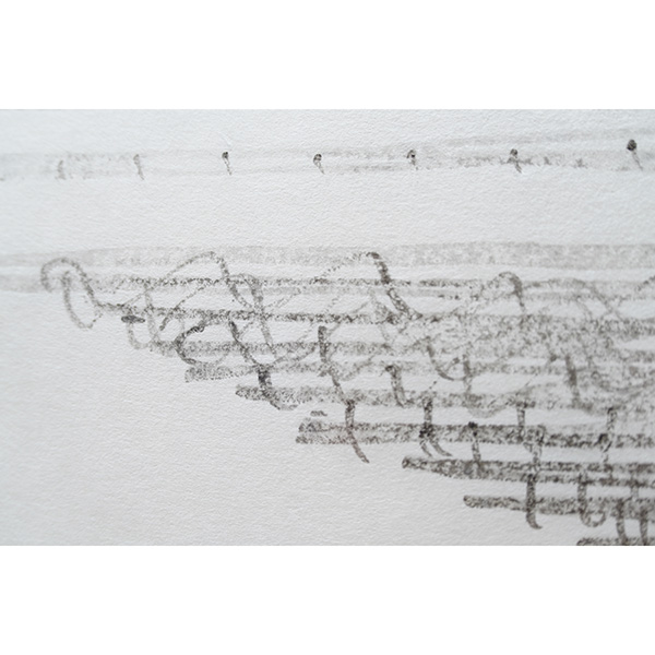 Croquis par Kengo Kuma　“Yusuhara Wooden Bridge Museum : gallery over the clouds”　encadrement