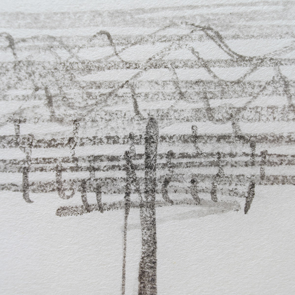 Croquis par Kengo Kuma　“Yusuhara Wooden Bridge Museum : gallery over the clouds”　encadrement