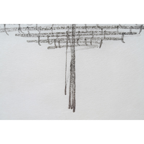 Croquis par Kengo Kuma　“Yusuhara Wooden Bridge Museum : gallery over the clouds”　encadrement