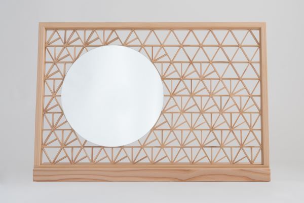 Miroir Edo Kumiko « Otsukimi (contemplation de la lune) » – design par Nelson Fossey