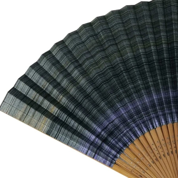 Eventail Shikebiki, Kasumi, double face, violet Fan debout bambou debout