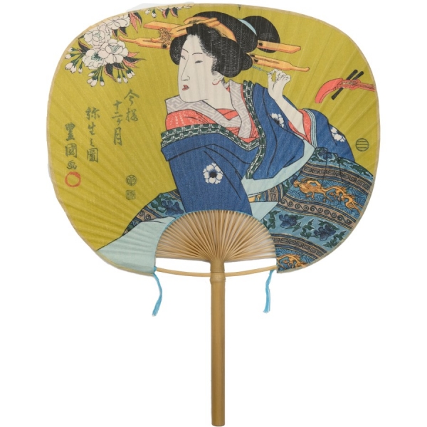 Éventail d'Edo, 12 mois dans le style actuel, Toyokuni, Yayoi (mars dans le calendrier lunaire)