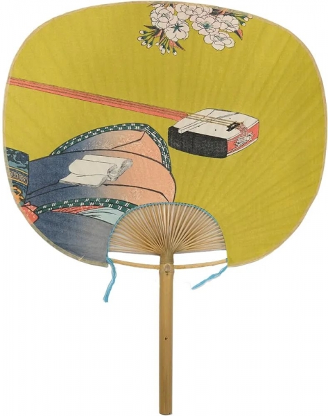 Éventail d'Edo, 12 mois dans le style actuel, Toyokuni, Yayoi (mars dans le calendrier lunaire)