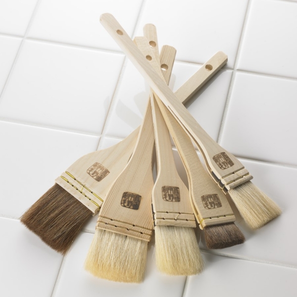 Set de pinceaux de cuisine — ① Pour œufs et beurre (grand), ② Pour œufs et beurre (moyen), ③ Pour œufs et beurre (petit), ④ Pour sauce, ⑤ Pour œufs et beurre