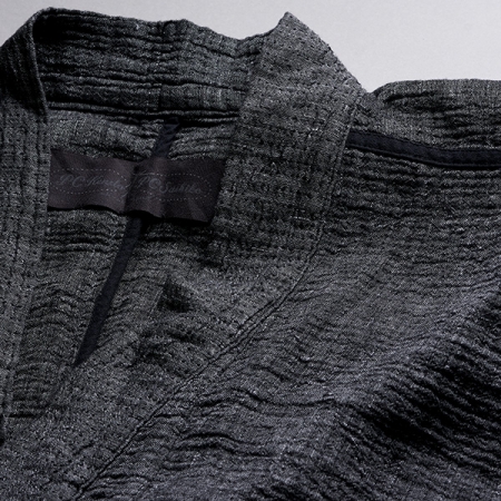 SASHIKO LINEN PREMIUM YABO YUKATA BLACK - décontracté, rustique, 75% coton, 25% lin, manteau long, robe, Porter Classic