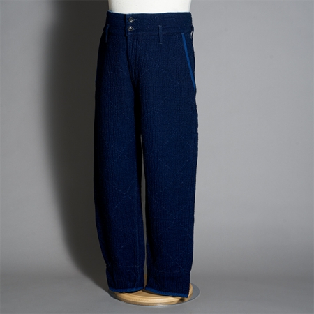 SASHIKO GREASE PANTS BLUE -SIZE XL - film 