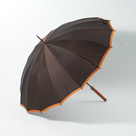 Parapluie - TOKYO UMBRAID, KUMIHIMO, orange, moderne, motif hexagonal, Ryukobo, Tokyo Japon, artisanat traditionnel, souvenir, cadeau, sur commande