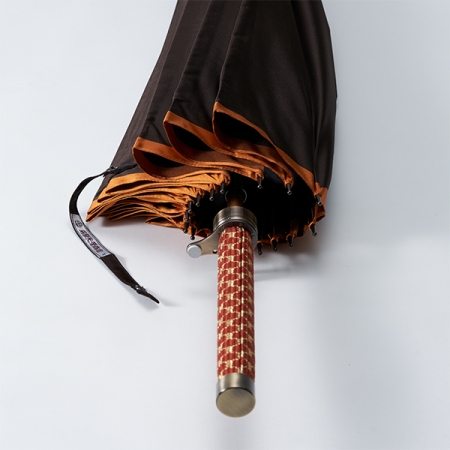 Parapluie - TOKYO UMBRAID, KUMIHIMO, orange, moderne, motif hexagonal, Ryukobo, Tokyo Japon, artisanat traditionnel, souvenir, cadeau, sur commande