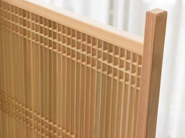 Artisanat du bois Kumiko Étagère d'angle (grande) - Bois naturel, H 110 x L 40㎝, étagères amovibles