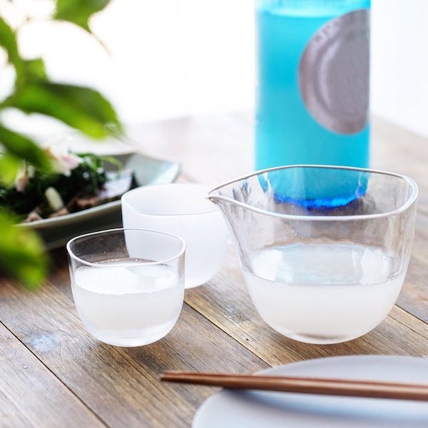 Ensemble de verres à saké Brume - designer français,Arthur Leitner,saké,ensemble de 3 pièces,verre Kimoto,artisanat traditionnel,souvenirs,cadeau