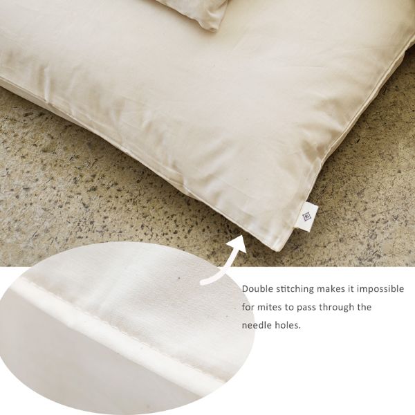 Housse de couette futon antiacarien en tissu haute densité – Taille simple – 100 % coton biologique – Certifié GOTS