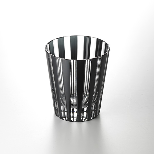 Verre,KUROCO,Rayures,Vieux,Grain droit,Verre noir,350ml,Sake japonais,Moderne,Verre Kimoto,Artisanat traditionnel,Souvenir,Cadeau