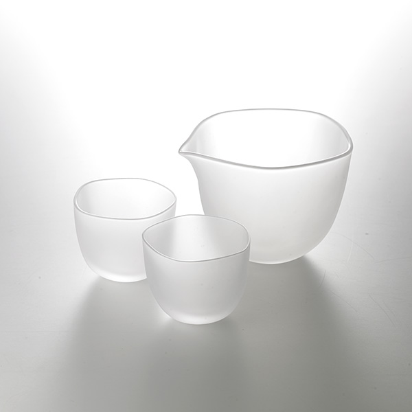 Ensemble de verres à saké Brume(Frost) -designer français,Arthur Leitner,saké,ensemble de 3 pièces,verre Kimoto,artisanat traditionnel,souvenir,cadeau