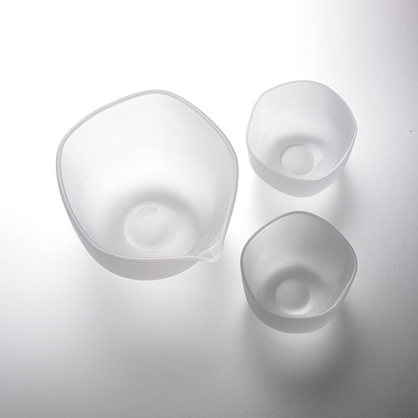 Ensemble de verres à saké Brume(Frost) -designer français,Arthur Leitner,saké,ensemble de 3 pièces,verre Kimoto,artisanat traditionnel,souvenir,cadeau