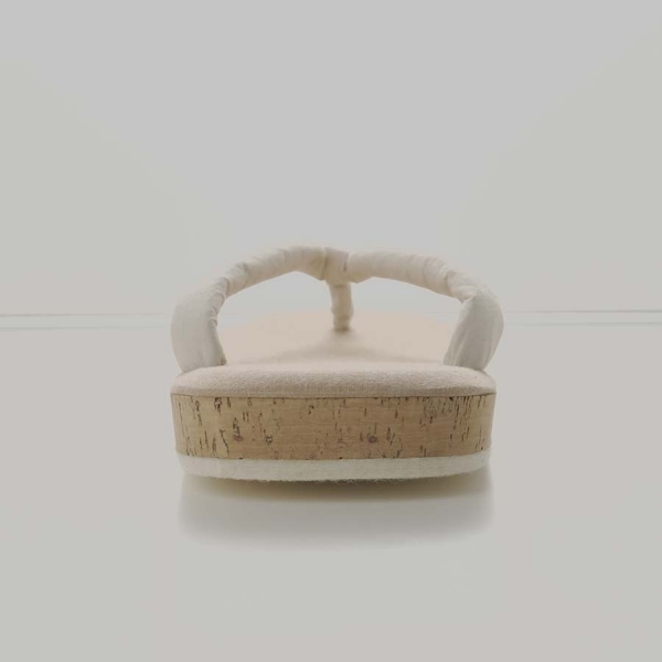 Yotsuya Sanei Zori (Japanese sandals) - Gakuya-baki (sock covers) Aoi (hollyhock),  All-natural materials; indoor use only; one size fits all; felt base		