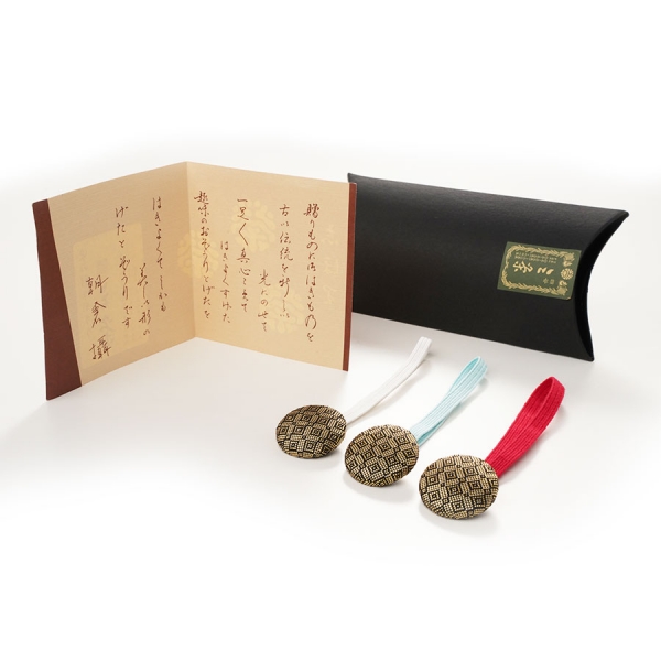 Yotsuya Sanei sandal ties - Kurosaganishiki - made from sandal bag material		