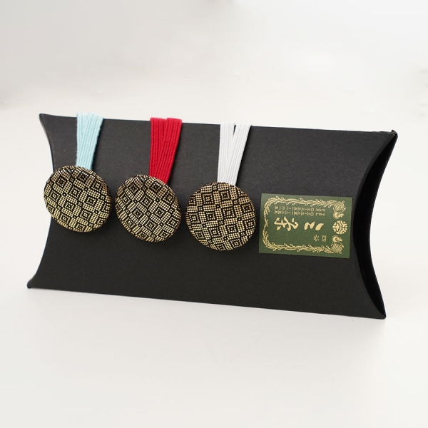 Yotsuya Sanei sandal ties - Kurosaganishiki - made from sandal bag material		