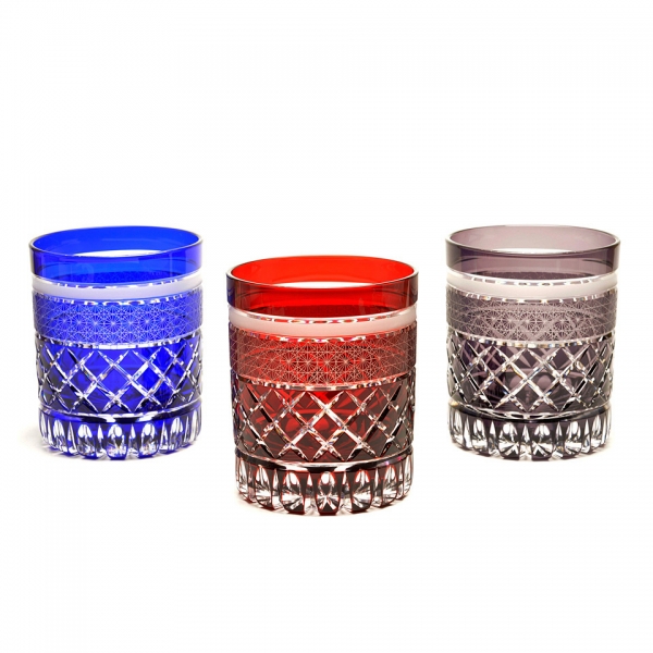 Edo Kiriko,Vieux verre,ligne classique,bleu,lapis-lazuli,Ø7.3 × H9.0 cm, Hanasho,itogikutsunagi,yarai,artisanat traditionnel,fait main,souvenirs,sur commande