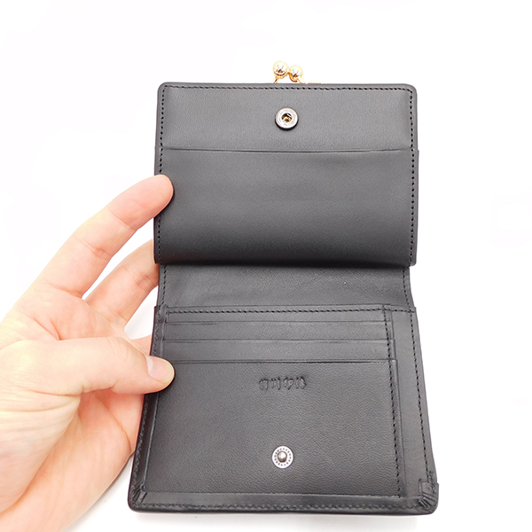 Patchwork Leather Gamaguchi Wallet – Monochrome, Handcrafted in Japan by Maekawa Inden