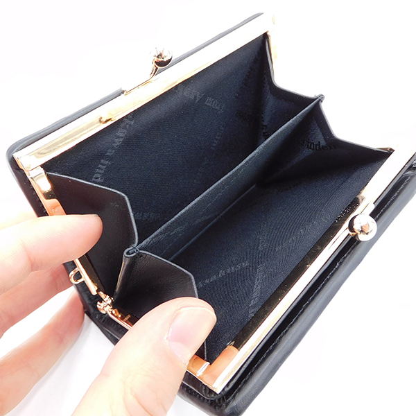 Patchwork Leather Gamaguchi Wallet – Monochrome, Handcrafted in Japan by Maekawa Inden