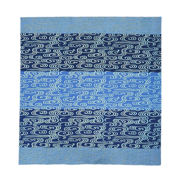 Ensemble Furoshiki Kanzesui(bleu) et Shippo(bleu), 100% coton, imprimé à la main, 90×90cm, toile large, sac fourre-tout, enveloppe de bento, usage quotidien, matériau fin, Chikusen, souvenir, cadeau