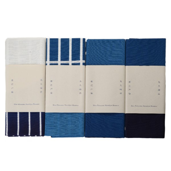 Serviettes tenugui, ensemble de 4 motifs : collaboration avec Pauline Androlus