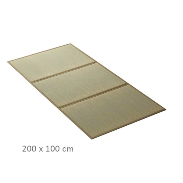 Matelas tatami pliable en Igusa – Taille simple – En Igusa naturel, doublure durable aiguilletée