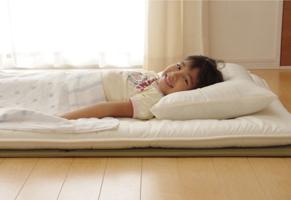  Matelas tatami pliable en Igusa – Taille simple – En Igusa naturel, doublure durable aiguilletée