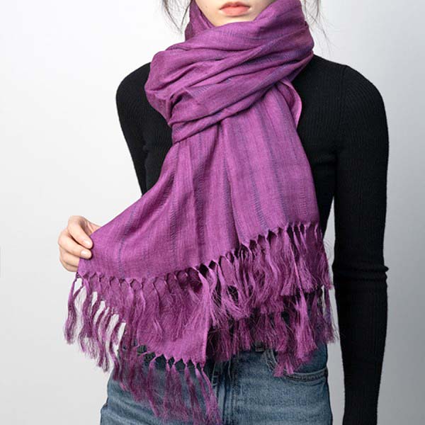 Etole - KUMIHIMO, Teinture Tatsumaki, tresse plate, rose, rayures, grande, écharpe, Ryukobo, kimono, Japonais, Tokyo, artisanat traditionnel, soie, cadeau, fait main