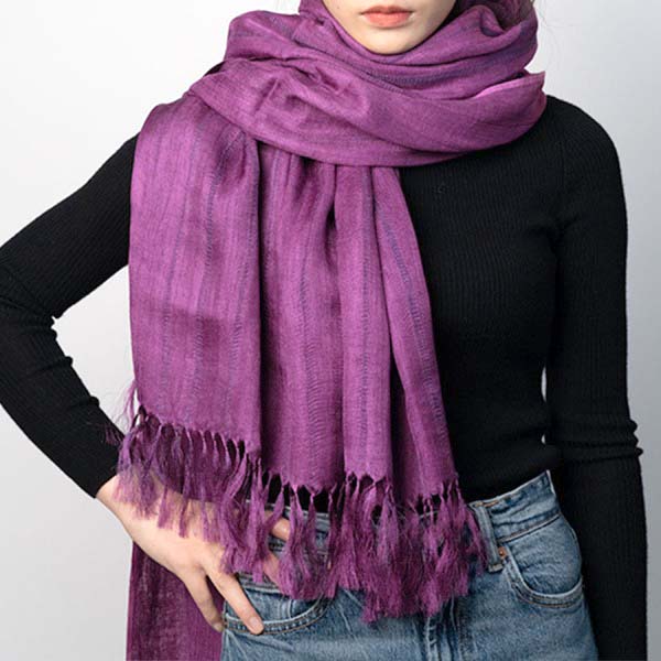 Etole - KUMIHIMO, Teinture Tatsumaki, tresse plate, rose, rayures, grande, écharpe, Ryukobo, kimono, Japonais, Tokyo, artisanat traditionnel, soie, cadeau, fait main