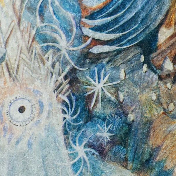 Rideau noren d’une artiste contemporaine japonaise - « Oiseaux, chantez les odes de la terre, à travers mes os » - créé par Maki Ohkojima