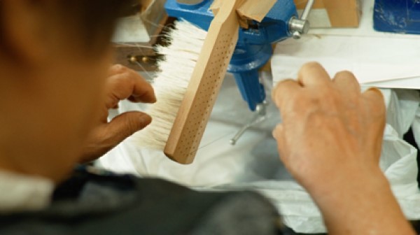 Brosse à chaussures en poils naturels — À choisir parmi les 3 types : ① Dépoussiérage, ② Polissage, ③ Finition