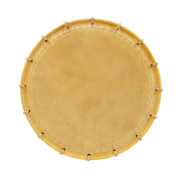 Tambour Jibyoshi-daiko, au corps marron et doré