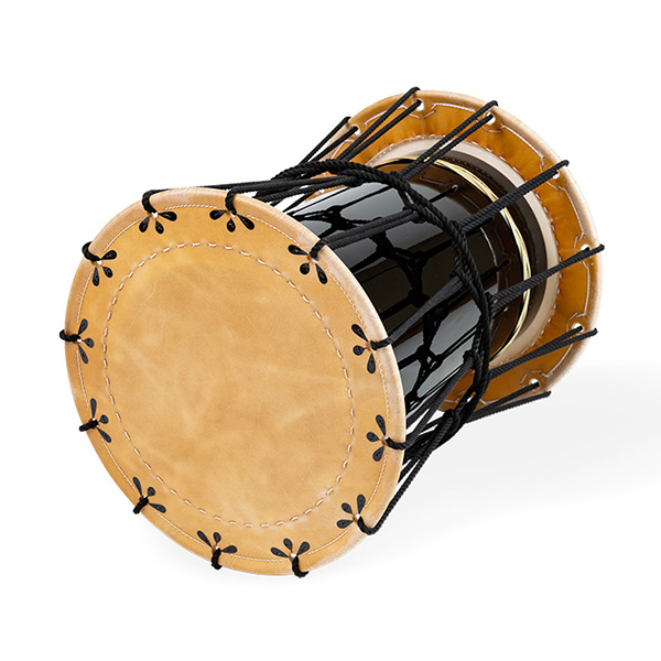 Tambour Hanebyoshi-daiko, coloré, a Tambour Hanebyoshi-daiko, noir, au motif de cuiru motif de cuir(copy)