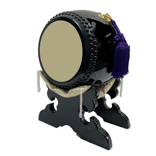 Taiko jouet avec support de 13.6 cm de longueur, laqué noir