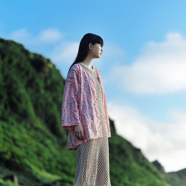 NARABI WARABI/rose – Motif de fougères, chemise « TEWSEN », étoffe wazarashi, chemise de style dabo, unisexe
