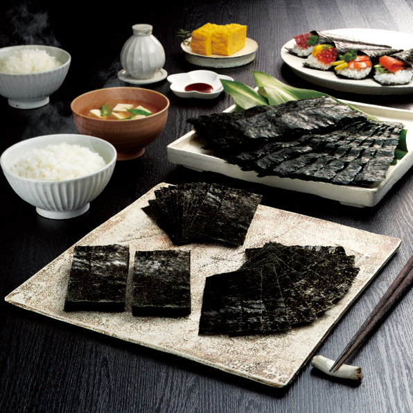 Ensemble 'Ume no Hana' Yaki Nori (Nori grillé) et Ajitsuke Nori (Nori assaisonné) No.1-size - vendeur de longue date, goût caractéristique, produit de la mer d'Ariake, cadeau, Yamamoto Noriten