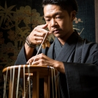 Sac - KUMIHIMO, sac d'affaires,Sac en PC,noir et argent,Ryukobo, Tokyo Japon, artisanat traditionnel, souvenir, cadeau