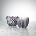 Lot de 2 verres à saké Edo Kiriko - Couleur raisin, 2 variét...