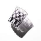Edo Kiriko, Ensemble de 2 verres à saké - Couleur pourpre, 2 designs (damier, chrysanthème), Hanasho, Ø 6.0 × H 7.0 cm, Artisanat traditionnel de Tokyo, fait main		