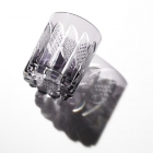Edo Kiriko, Verre à whisky - Palette, motif de chrysanthème, raisin (violet),  Hanasho, Ø 7.3 × H 9.0 cm, Artisanat traditionnel de Tokyo, fait main