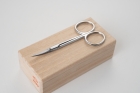Ciseaux à sourcils - 9,5 cm, inoxydables, résistants à la rouille, Ubukeya, avec boîte en paulownia