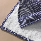 Ensemble de serviettes (motif peau de chagrin) - Serviettes double gaze, ensemble de 3 pièces (serviette de bain, serviette à mains, gant de toilette), motif Edo Komon, bleu, serviettes Uchino