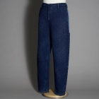 SASHIKO PANTALON DROP OUT BLEU -SIZE XL - pattes de fixation, motif de losanges, sashiko, Porter Classic