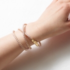 Bracelet - KUMIHIMO, 3 couches, sakura-rose &or, S-55cm, M-60cm, pure soie, Ryukobo, Tokyo Japon, artisanat traditionnel, souvenir, cadeau