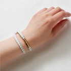Bracelet - HOTARU KUMIHIMO, argent, S-35cm, M-40cm, pure soie, phosphorescent, Ryukobo, Tokyo Japon, fait main traditionnel, souvenir, cadeau
