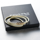 Bracelet - KUMIHIMO, 3 couches, jaune-vert &or, S-55cm, M-60...